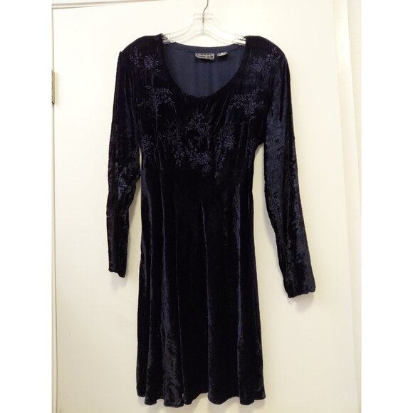 Nostalgia Black Velvet Short Dress Babydoll Goth Witch Y2k Med - Picture 1 of 7